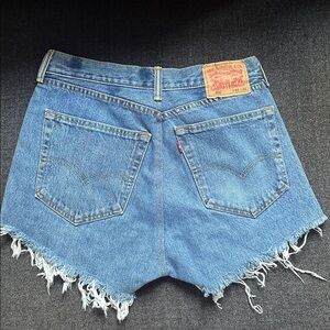 Levi's Frayed Hem Denim Shorts